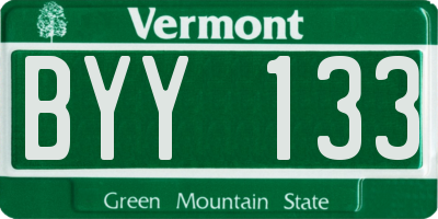 VT license plate BYY133