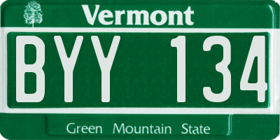 VT license plate BYY134