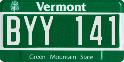 VT license plate BYY141