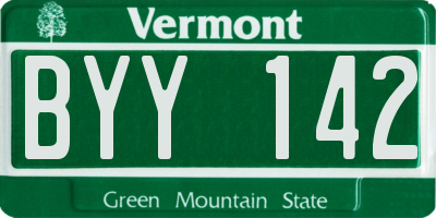 VT license plate BYY142