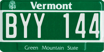 VT license plate BYY144