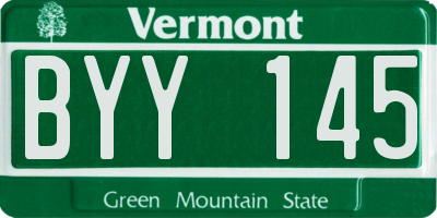 VT license plate BYY145