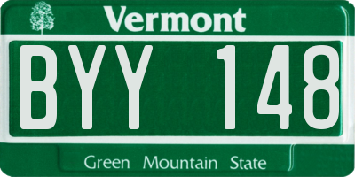 VT license plate BYY148