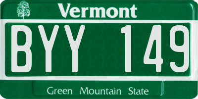 VT license plate BYY149