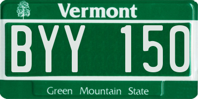 VT license plate BYY150
