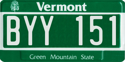VT license plate BYY151