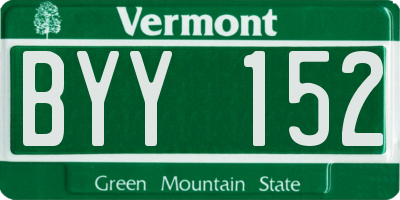 VT license plate BYY152