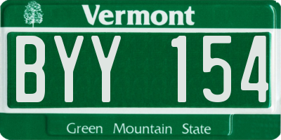 VT license plate BYY154