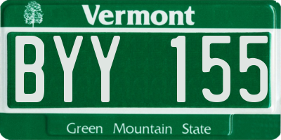 VT license plate BYY155