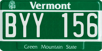 VT license plate BYY156