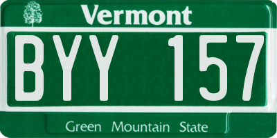 VT license plate BYY157