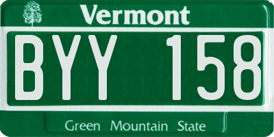 VT license plate BYY158