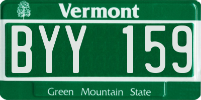 VT license plate BYY159