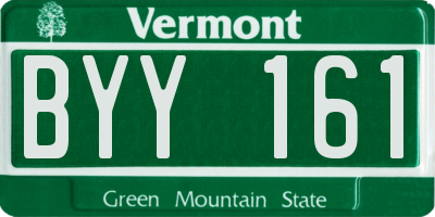 VT license plate BYY161