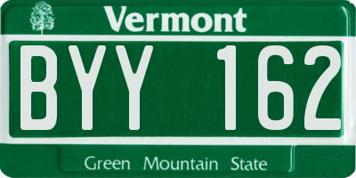 VT license plate BYY162