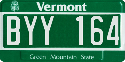 VT license plate BYY164