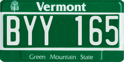 VT license plate BYY165