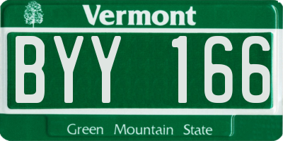 VT license plate BYY166