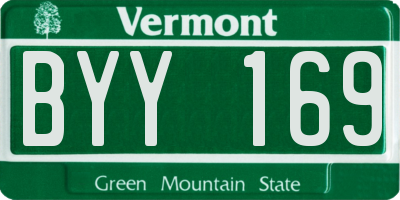 VT license plate BYY169