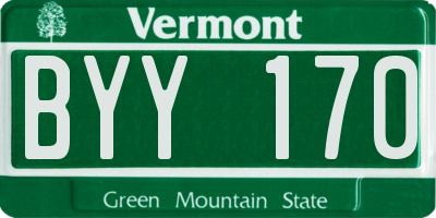 VT license plate BYY170