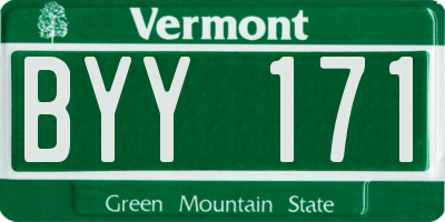 VT license plate BYY171
