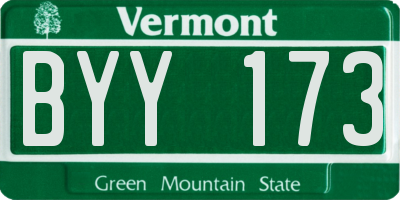VT license plate BYY173