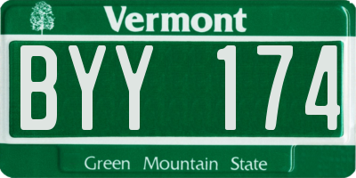 VT license plate BYY174