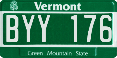 VT license plate BYY176