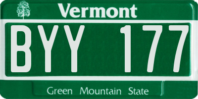 VT license plate BYY177