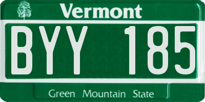 VT license plate BYY185