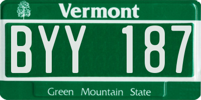 VT license plate BYY187