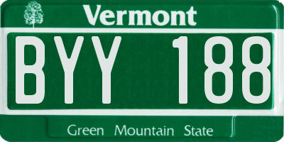 VT license plate BYY188