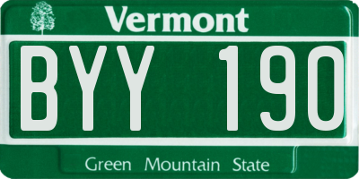 VT license plate BYY190