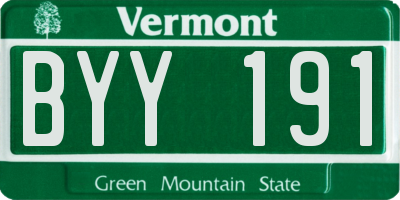 VT license plate BYY191
