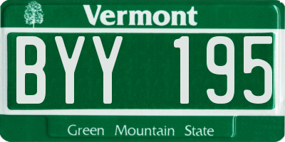 VT license plate BYY195