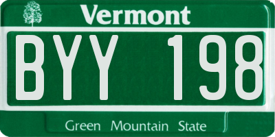 VT license plate BYY198