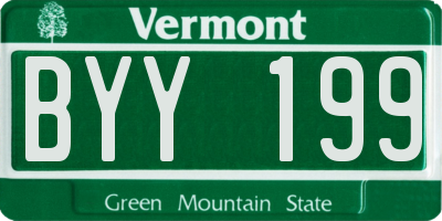 VT license plate BYY199