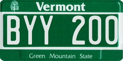 VT license plate BYY200