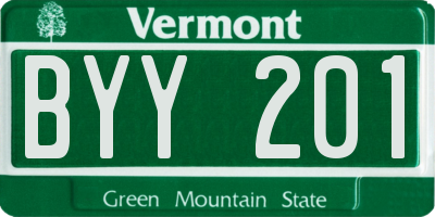 VT license plate BYY201