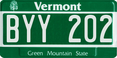 VT license plate BYY202