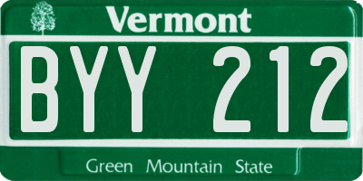 VT license plate BYY212