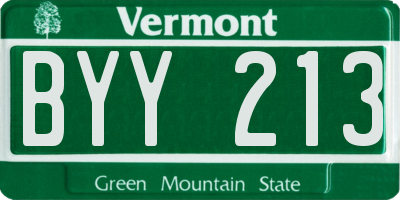 VT license plate BYY213