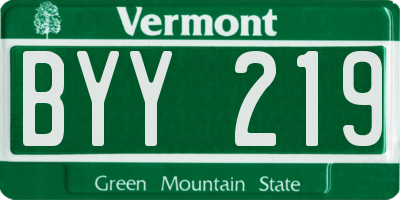VT license plate BYY219
