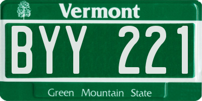 VT license plate BYY221