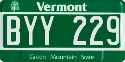 VT license plate BYY229