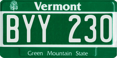 VT license plate BYY230