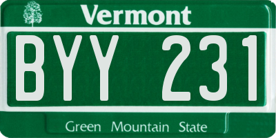 VT license plate BYY231