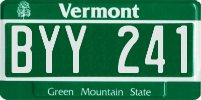 VT license plate BYY241