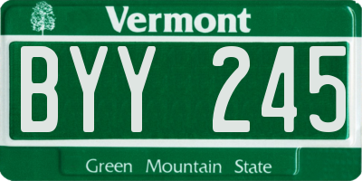 VT license plate BYY245