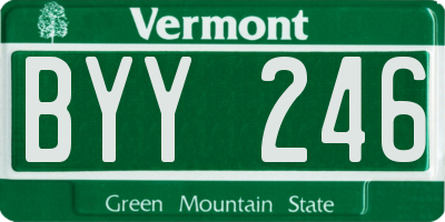 VT license plate BYY246